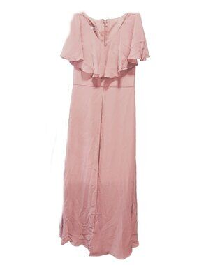 JJ’s House Size S Blush Pink Ruffle Wide Leg Formal Jumpsuit Pantsuit